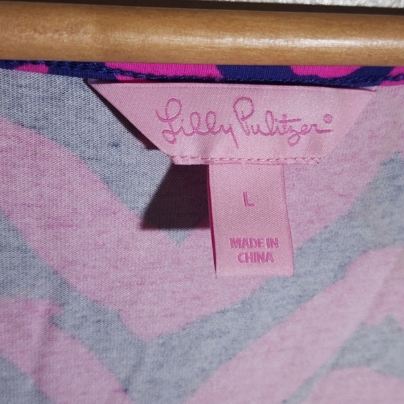 Lilly Pulitzer Pink and Blue Chevron Dress - Picture 3 of 5